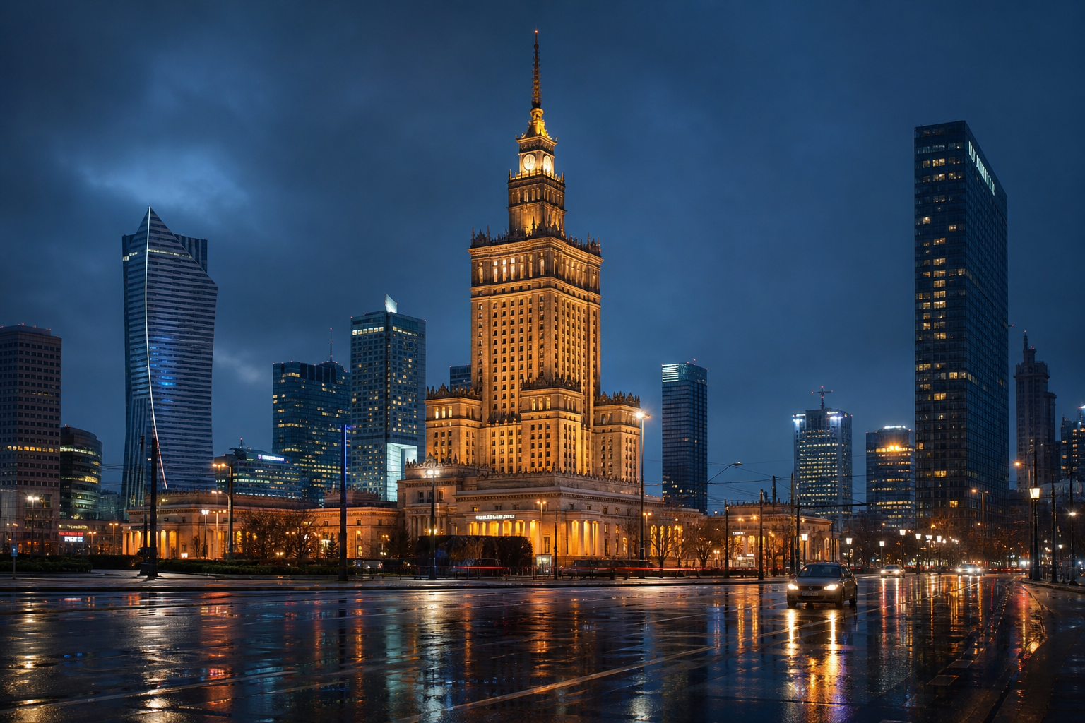 Warszawa nocą